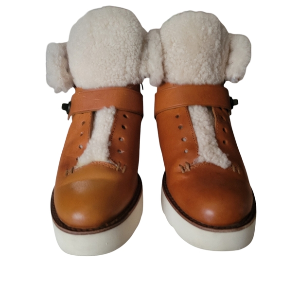 Coach Urban Hiker Shearling Leather Platform Boots - Picture 4 of 9